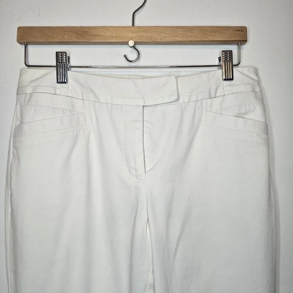 Etcetera Women's White Lined Casual Career Trousers Size 6 - Picture 3 of 6